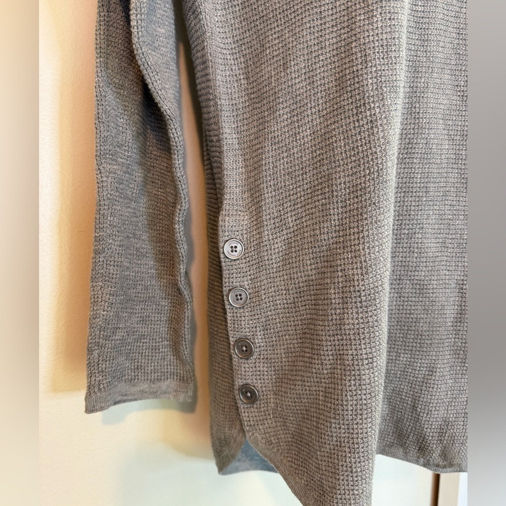 Michael Michael Kors Light Gray Knit Sweater with Button Detail - Picture 4 of 7